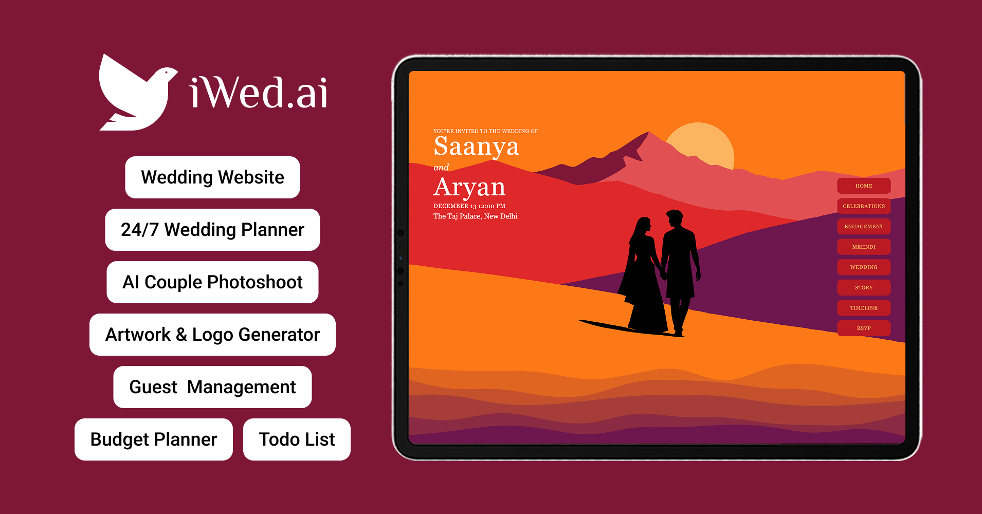 Smartphone displaying RSVP tracking icons